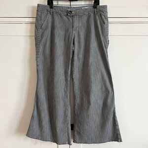 Gap Limited Edition Blue & White Pinstripe Cutoff Wide-Leg Jeans